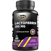 Oxify Lactoferrin 250 mg | 60 Vegetarian Capsules | Gluten-Free, Non-GMO | Supplement Made in USA