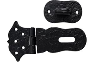 SKANDH 6" Iron Hasp and Staple - Antique Black Powder Coated