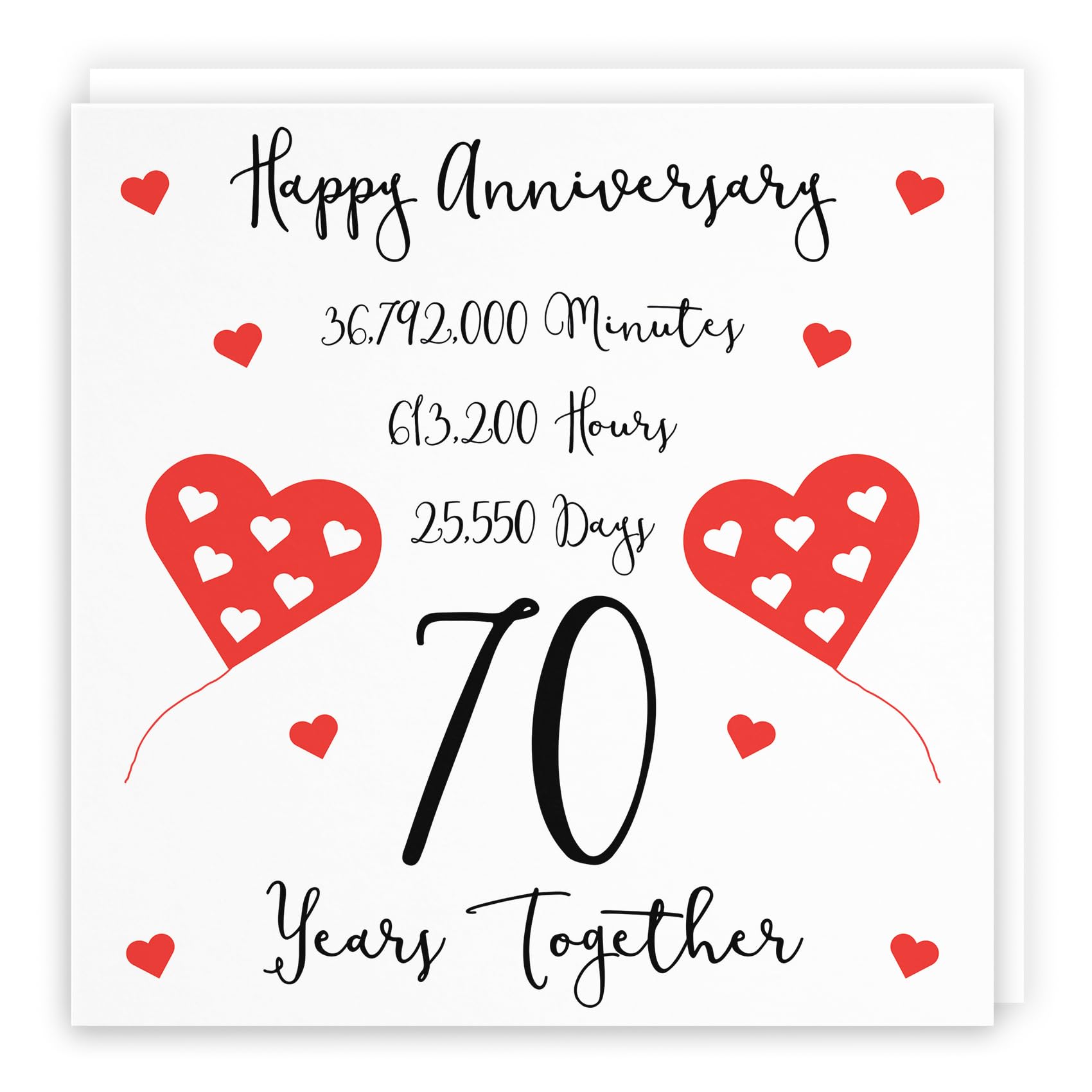 Hunts England - 70th Wedding Anniversary Card - 70 Years Together - Happy Anniversary - Timeless Collection - Fun Cute Card — image 1