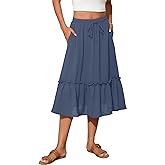 Witsmile High Waist Tiered Skirts for Women Flowy Skirts for Women Long Length with Pockets 2026 Fashion Trendy
