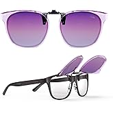Goiteia Oversized Polarized Clip on Sunglasses over Prescription Glasses for Women Men, Round Stylish Framed Like Sunglasses