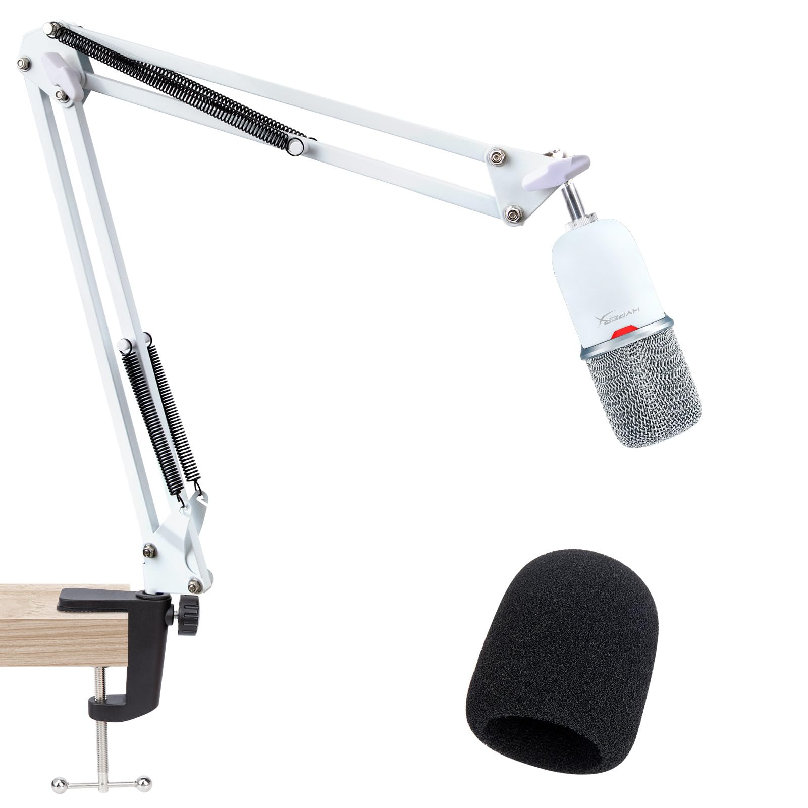 Photo 1 of For HyperX SoloCast White Boom Arm - White Mic Arm Compatible with Hyper x SoloCast, Microphone Boom Arm with Pop Filter, Improve Sound Quality, White Mic Boom Arm for Hyperx SoloCast by SUNMON