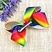 2PCS Large Hair Bows for Girls, iBiubiu 8inch Rainbow Cheer Bow Clip Boutique