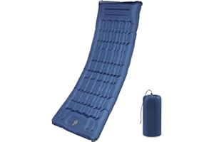 Camping Sleeping Pad with Pillow: Extra Thick 4.7 Inch Ultra-Light Self Inflating Airpad, Most Comfortable Inflatable Sleep M