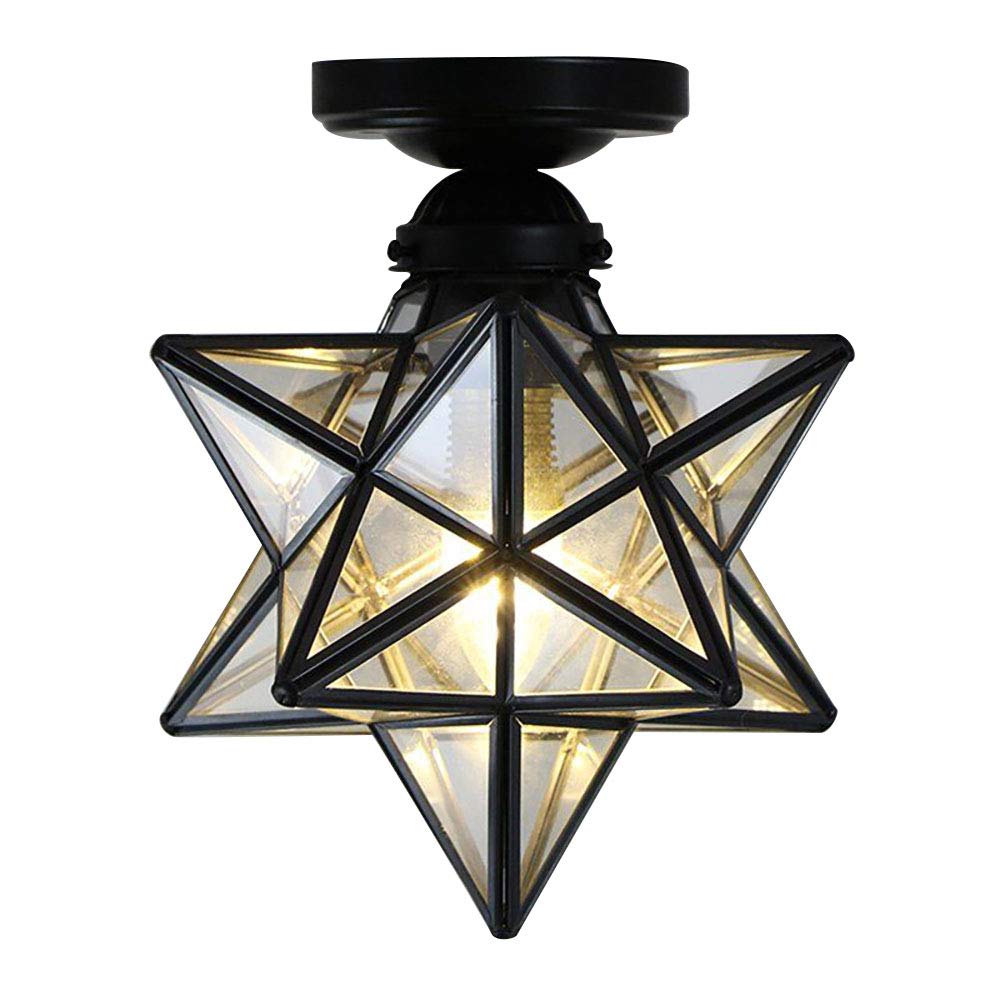 12 Inch Moravian Star Flush Mount Ceiling Light Fixture For