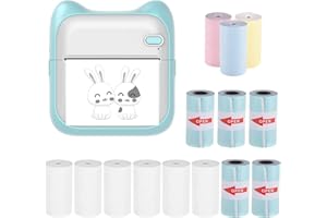 Rofawee Mini Pocket Photo Printer Portable Thermal Printing Machine 203dpi Wireless BT Connection for Picture Lable DIY Handc