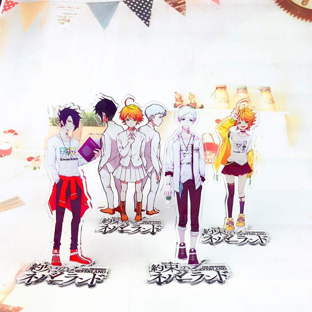 absinthe The Promised Neverland Standing Figure, Acrylic Anime Desk Stand Miniature for Home Decor(4 Pack)