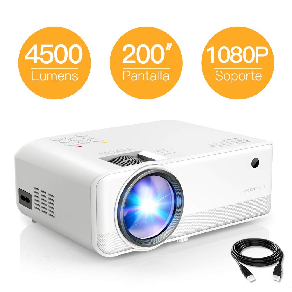 Proyector APEMAN 4500 Lúmenes Mini Proyector Portátil Resolución ...