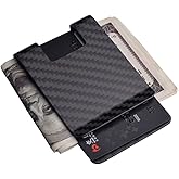 CL CARBONLIFE Carbon Fiber Money Clip Wallet, Business Card Holder RFID Protector Credit Card Holder Wallet Clips For Men (X-Large, 3.5"x2.2"x0.6")
