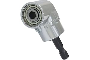 Eilumduo 2.5" Right Angle Drill Attachment, 105 Degree Angle Screwdriver Adapter, 1/4-inch Hex Quick Change Magnetic Bit Holder for Tight Spaces/Electric Drill and Socket Wrench, Short