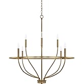 HomePlace Lighting 428581AD Greyson Urban/Industrial Vine-Style Round Candle Chandelier, 8-Light 480 Total Watts, 37" H x 34"