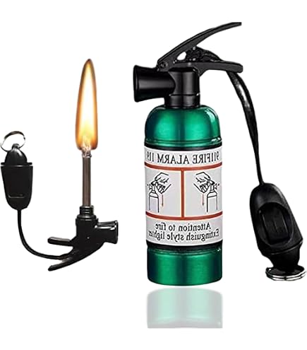 Amazon.com: RR001 Red Mini Fire Extinguisher Style Butane Lighter for Cigar  & Cigarette, Refillable Open Flame Keychain Lighter : Health & Household