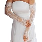 Long Sheer Wedding Arm Sleeves For Bride And Evening Party Seethrough Fingerless Lace Flower Gloves For Special Occasion Arm