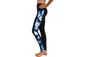 Private Island Women UPF 50+ Side Pockets Long Leggings Pants Swim Beach Swimsuit Rash Guard Bathing Bottom (RLLP-RMLPP)