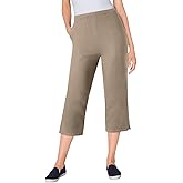 Woman Within Plus Size Capri Elastic Waist Stretch Fineline Denim Jean (Petite Available)