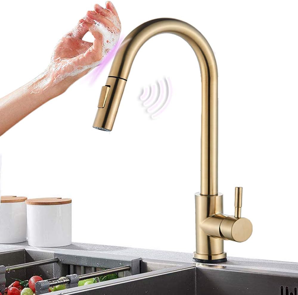 Home & Garden Touch Sensor Kitchen Sink Faucet Pull Out Sprayer Swivel
