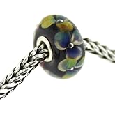 TROLLBEADS Authentic Glass 61404 Flowers on Indigo