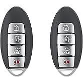 X AUTOHAUX 2pcs 433MHz KR5S180144014 Replacement Smart Proximity Insert Keyless Entry Remote Key Fob for Nissan Altima Maxima 2016 2017 2018 4 Buttons 4A Chip Car Key