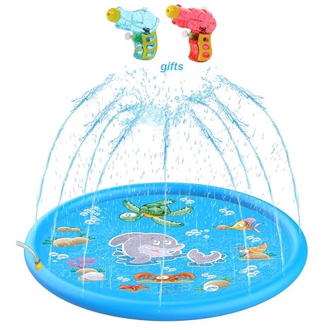 Lomot Splash Pad Upgraded 68 Sprinkler For Kids Outdoor Water Toys Fun For Toddlers Boys Girls Children Outdoor Party Sprinkler Toy Splash Pad