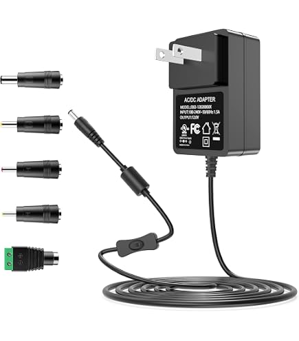 Transformador Universal 12V 2A 24W Con Conector 5.5x2.1 Mm Y 4 Adaptadores Intercambiables - Fuente De Alimentación Con Cable 2m Para Routers, Cámaras, Tiras LED Y Discos Duros