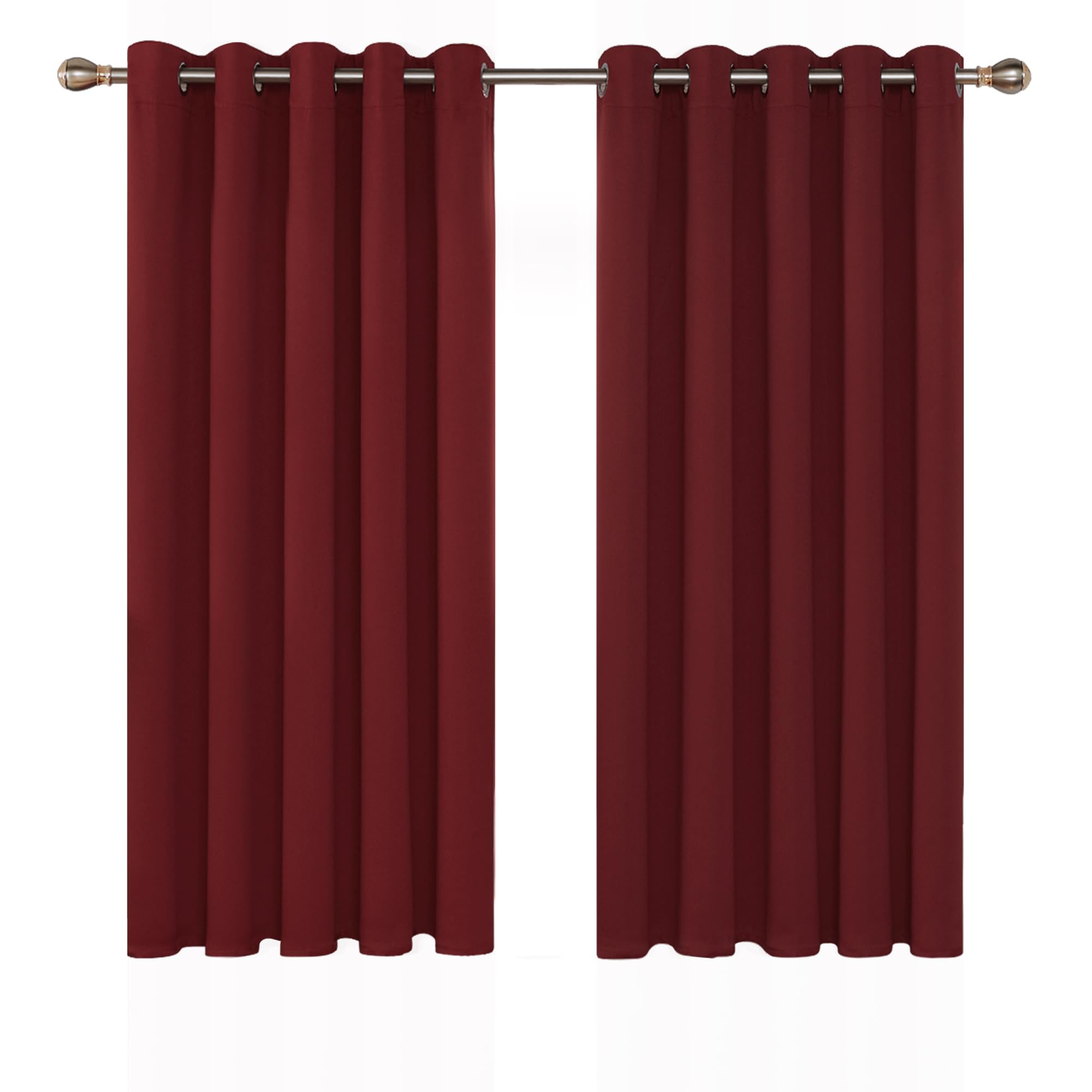 Deconovo Blackout Curtains Red Super Soft Thermal Insulated Eyelet Blackout Blind Curtains for Kids 66 x 54 Inch 2 Panels