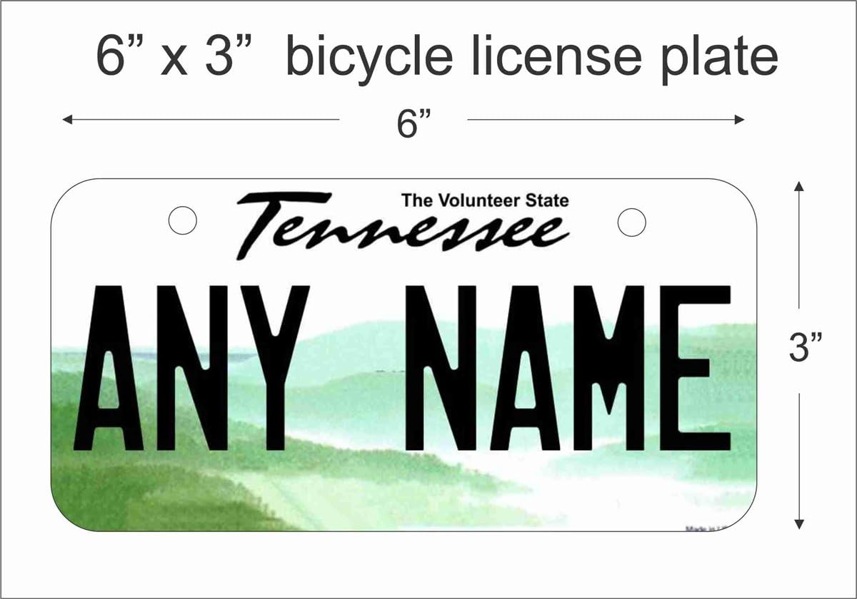 ATD Tennessee State Replica License Plate for Bicycle 6" x