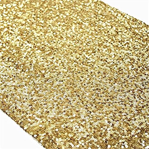 TRLYC 6 Pieces 12 by 108-Inch Wedding Gold Sequin Table Runner, Gold