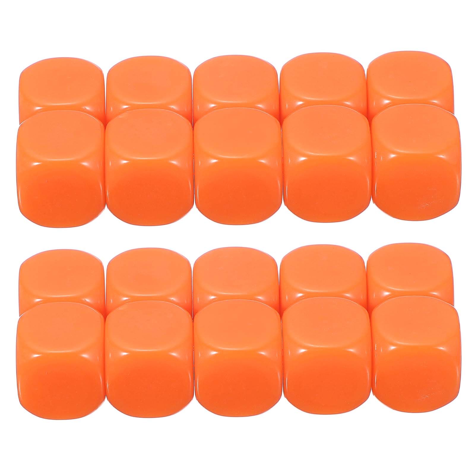 PATIKIL 16 mm Acrylic Dice Blank, 100 Pcs Standard Game Dice Rounded Corner with Smoothed Surface Six Sided for Board Games Teaching, Orange