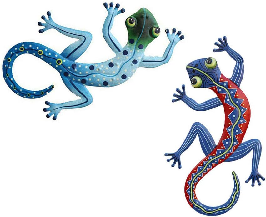 Yard, Garden & Outdoor Living 2PCS Iron Gecko Wall Art Ornament Geckos