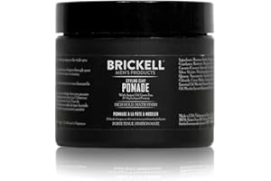Brickell Men's Products Hair Styling Clay Pomade For Men, Natural & Organic with Strong Hold & Matte Finish, Product for Modern Hairstyles, 2 Ounces, Scented