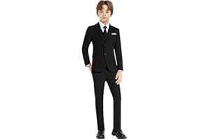 HAPPY PLANET LET'S EXPLORE MARS Boys Suit, Ring Bearer Outfit, 5 Piece Slim Suits for Boys