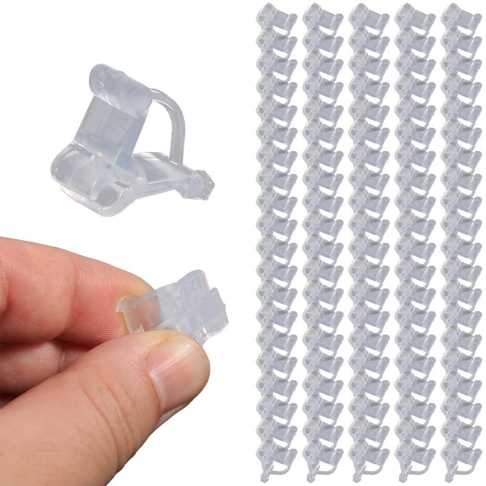 100Pcs Plants Grafting Clip, Special Tomato Seedling Transparent Clip Eggplant Clamp Connector Gardening Tools Adjustable Plant Clips for Supporting Stems Vines Vine Vegetables Fruit