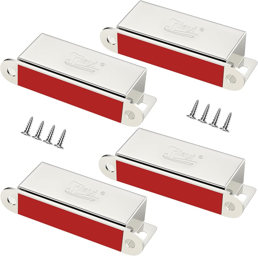 Jiayi Magnetic Door Catch 4 Pack Heavy Duty 30KG Stainless Steel Cabinet Latch