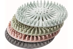 Shower Drain Hair Catcher 4 Pack – Silicone Bathtub Drain Cover, Hair Catcher for Shower Drain, Anti-Clog Drain Protector for