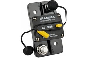 BULVACK E9 3/8" Studs 300 Amp Circuit Breaker with Manual Reset | UL Certified | 12V - 48V DC | Waterproof IP67 Switchable Hi-Amp 300A - Extended Surface Mount