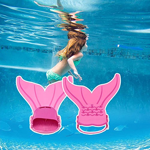 ZHX Kid Children Mermaid Swim Fin Diving Monofin Swimming Foot Flipper Red one Size
