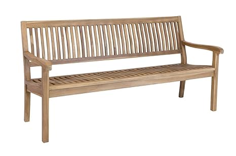 Teakholzbank Kingsbury Bank 65x90x180cm, 75% maschinengefertigt, 25% Handarbeit, ofengetrocknet, aus nachhaltig bewirtschafte