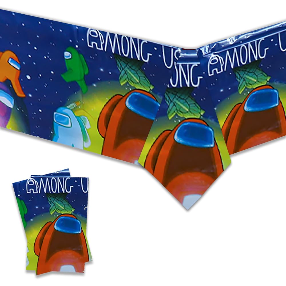 Photo 1 of 2Pack Among Game Tablecloth Disposable Tablecover Birthday Party Supplies for Kid Boy Baby Shower Rectangle Tables 70"X42"