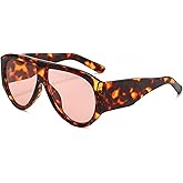 Mirkcittle Retro Trendy Aviator Sunglasses for Women Men Vintage 70s Thick Frame Sun Glasses Oversized Classic Stylish Shades