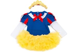 IZKIZF Baby Girls Snow White Belle Sofia Birthday Princess Christmas Halloween Costume Bodysuit Romper Tutu Dress w/Headband