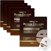 WELLDERMA Premium Retinol Collagen Restore Fitting Mask 4EA - Korean Collagen Face Mask for all around care, Wrinkles, Elasti