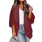 BB&KK Women's Chiffon Kimono Loose Casual Open Front Cover Ups
