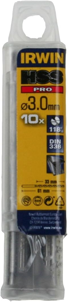 Irwin 10502261 3mm HSS Pro Drillbits Bulk Pack (10 Pieces), Mutli, 3.0mm Bulk Pack of 10 - Image 3