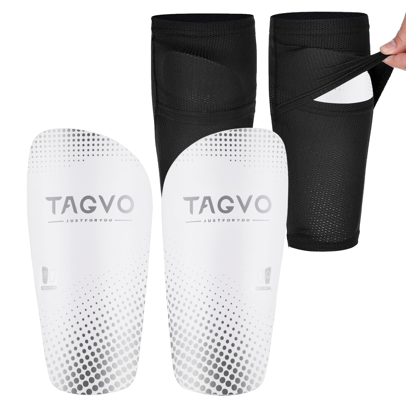 Photo 1 of TAGVO Soccer Shin Guards for Kids Youth, Shin Pads and Shin Guard Sleeves with Optimized Insert Pocket, Protective Soccer Equipment for Boys Girls Men Women