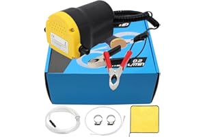 AIRTAK Oil Change Pump Extractor,Oil/Diesel Fluid Pump Extractor Scavenge Suction Transfer,Electric Oil Pump Is Use For Boat,Car,Truck,Motorcyle 12V 60W, With External Fuse