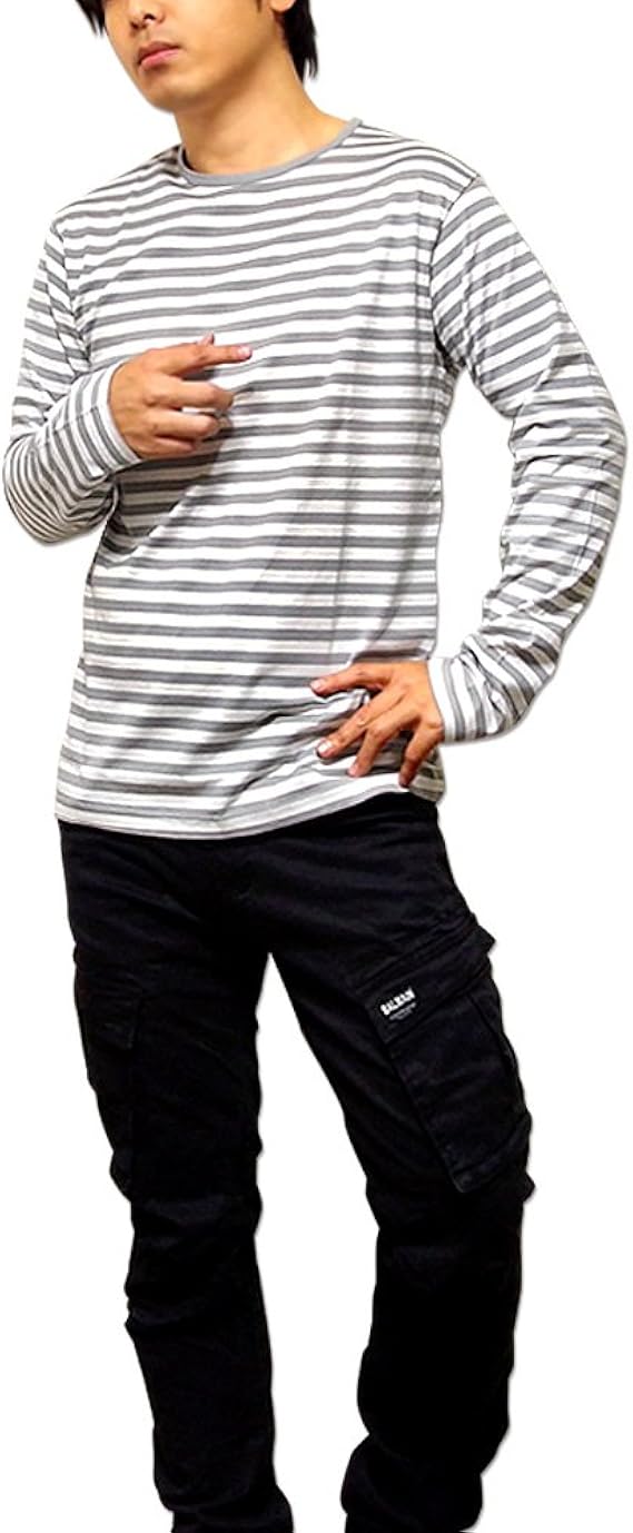 Eversoul ボーダー 長袖 ロンt ｔシャツ カットソー 日本製 Made In Japan メンズ Tシャツ カットソー 通販 Amazon