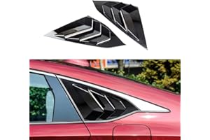 BOYOUS 2PCS ABS Material Compatible For 10th Honda Accord 2018-2022 Car Auto Exterior Sport Style Side Air Vent Scoop Cover Accessories Rear Side Window Louvers (Bright Black)