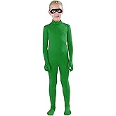 Full Bodysuit Include Felt Eye Mask Kids Dancewear Solid Color Spandex Zentai Child Unitard