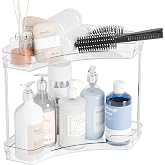 Yieach 2 Tier Corner Bathroom Counter Organizer,Clear Sink Shelf,Bathroom Corner Organizer and Storage for Restroom,Vanity Countertop,Two Tier Small Sink Organizers &amp; Rack for Makeup,Beauty Product
