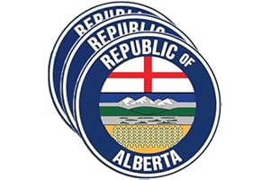 3 PCS Republic of Alberta Flag Sticker, 5x5 In Canadian Albertan Province Decal, Large Banner Decor For Car Bumper Window Bot